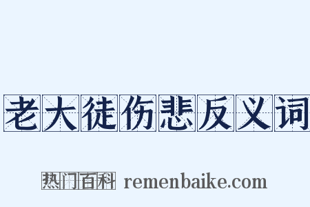 老大徒伤悲反义词是什么意思的图片